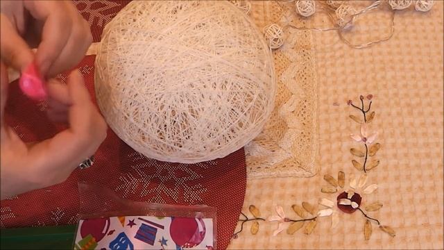 Интерьерный Шар светильник, сделанный из ниток. смотреть онлайн