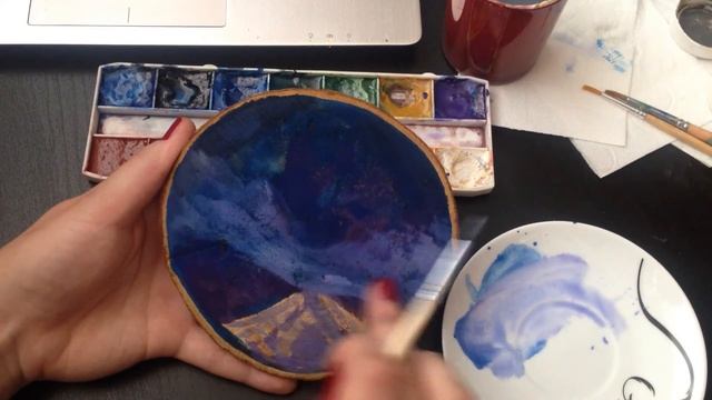 Как нарисовать пейзаж. Ночное небо смотреть онлайн