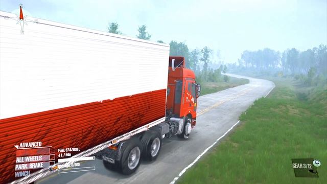 Spintires: MudRunner - FAW Jiefang J6P 4x4 Truck With Semi Trailer Driving Through Road Collapse смотреть онлайн
