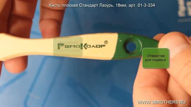 Кисть плоская Стандарт Лазурь, 18мм, арт. 01-3-334 смотреть онлайн