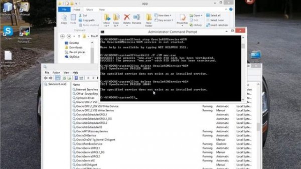 Resolving marked for deletion 1072 windows service error