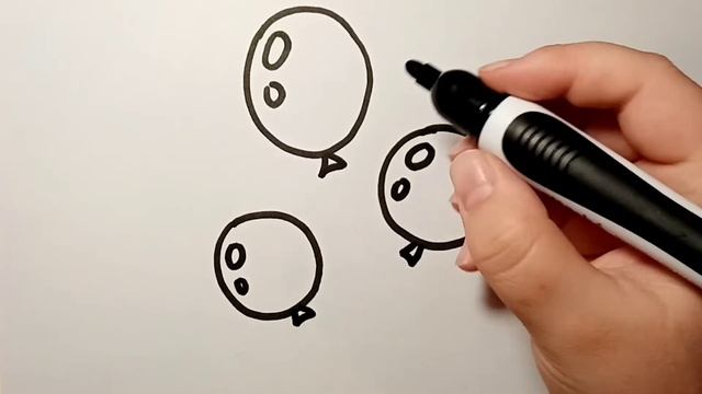 Простые детские рисунки - шарик | Как нарисовать шарик детям | Как нарисовать воздушный шарик смотреть онлайн