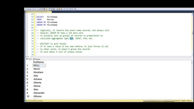 Using DISTINCT in SQL смотреть онлайн