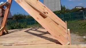 Подъем каркасной стены лебедкой