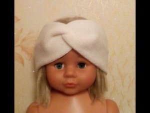 Вязаная повязка-чалма на однофотнурной вязальной машине.