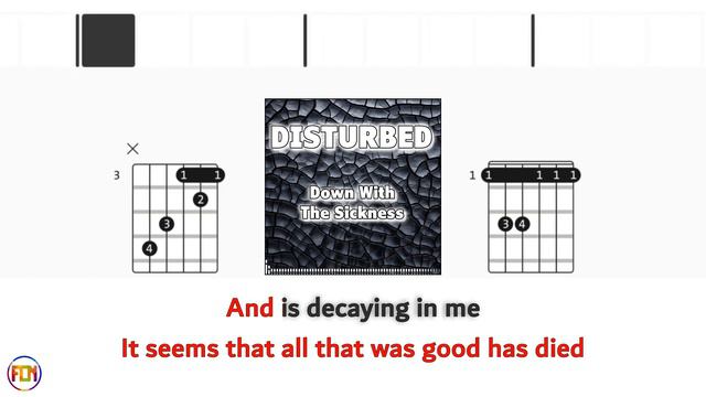 DISTURBED Down With The Sickness FCN GUITAR CHORDS & LYRICS DRUMS & BASS смотреть онлайн