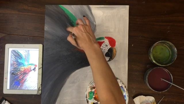 Мастер класс «Интерьерная картина Попугай». Фактура. Абстракция смотреть онлайн