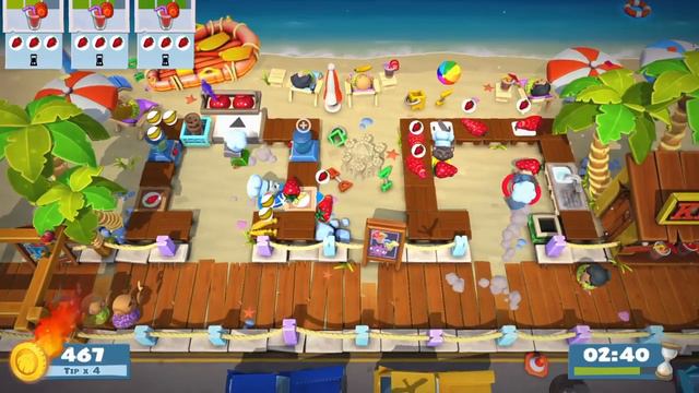 Overcooked 2 - Surf 'n' Turf Level 1-1 - 4 Stars 4 Players Multiplayer Coop I PS4 смотреть онлайн