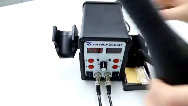 Профессиональная паяльная станция термофен, паяльник, адаптеры WEP 858D смотреть онлайн