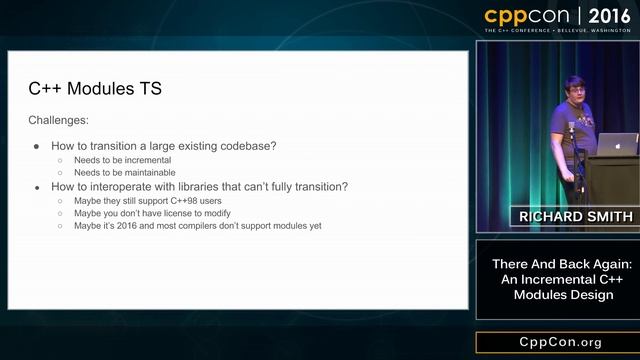 CppCon 2016: Richard Smith “There and Back Again: An Incremental C++ Modules Design" смотреть онлайн