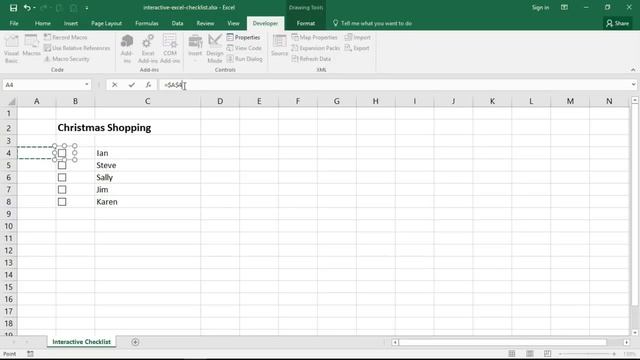 Create an Interactive Checklist in Excel смотреть онлайн