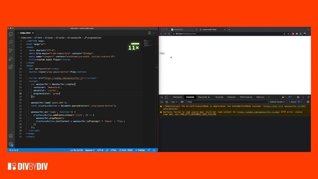 Custom Audio Player with HTML CSS & JS смотреть онлайн