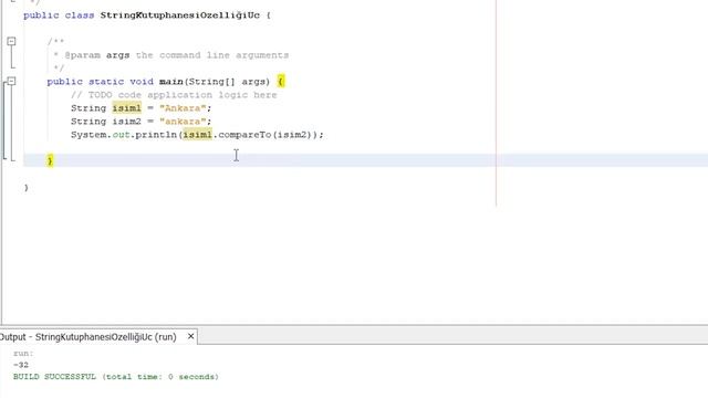 String Kütüphanesi Methodları / compareTo / Java смотреть онлайн