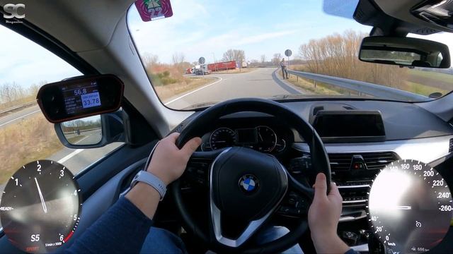 2019 BMW 520d 190HP - Autobahn Top Speed Drive POV