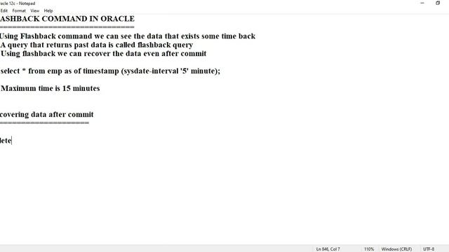 Oracle Tutorials | FlashBack Command in Oracle by Mr. Alok смотреть онлайн