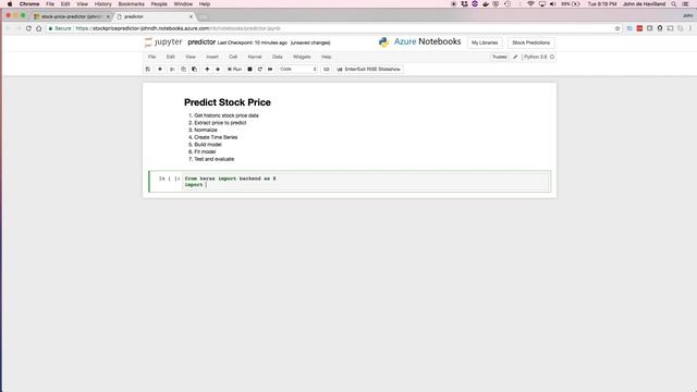 Predict Stock Price with Keras and CNTK смотреть онлайн
