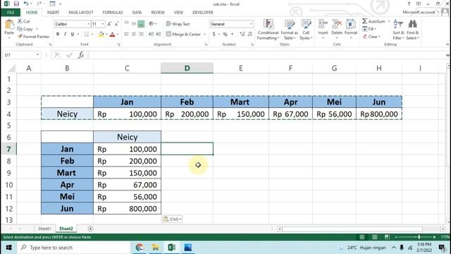 Cara Mengubah Data Horizontal Menjadi Vertikal di Excel (Transpose Data) смотреть онлайн