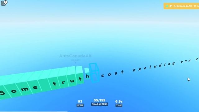 Roblox Type Race - 90 WPM смотреть онлайн