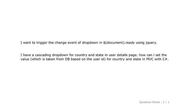 jQuery : Trigger change event of dropdown смотреть онлайн
