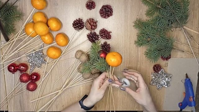 "Творческая мозаика"| Букет из мандаринов| Мастер-класс по созданию букета смотреть онлайн
