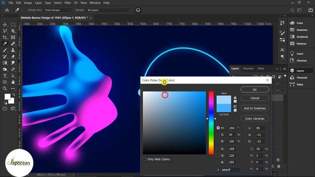 Professional web header banner design - Adobe Photoshop Tutorial смотреть онлайн
