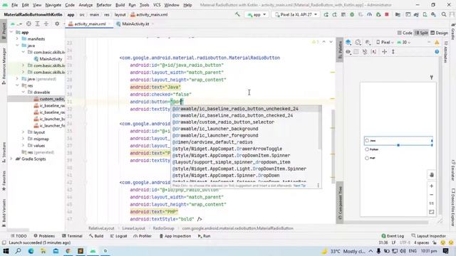 Material Design Custom RadioButton in ? Android ? Studio With Kotlin Part 2 смотреть онлайн