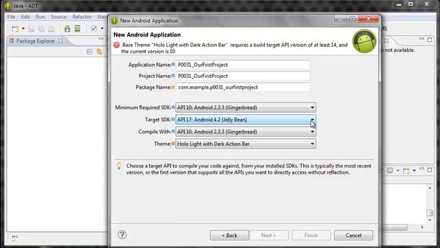 Обучение разработке на Android. Урок 3. Создание AVD. Первое приложение. Структура Android-проекта. смотреть онлайн