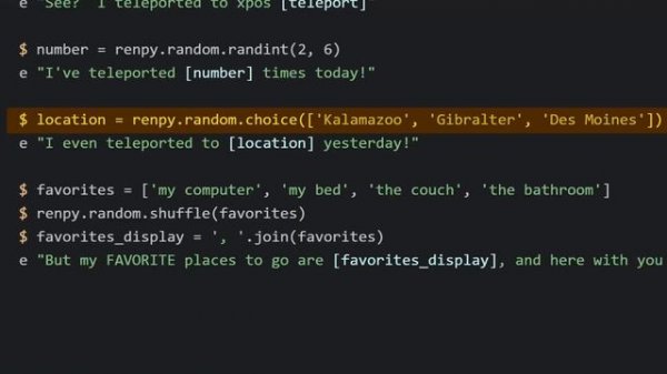 Ren'py Random Numbers & Values
