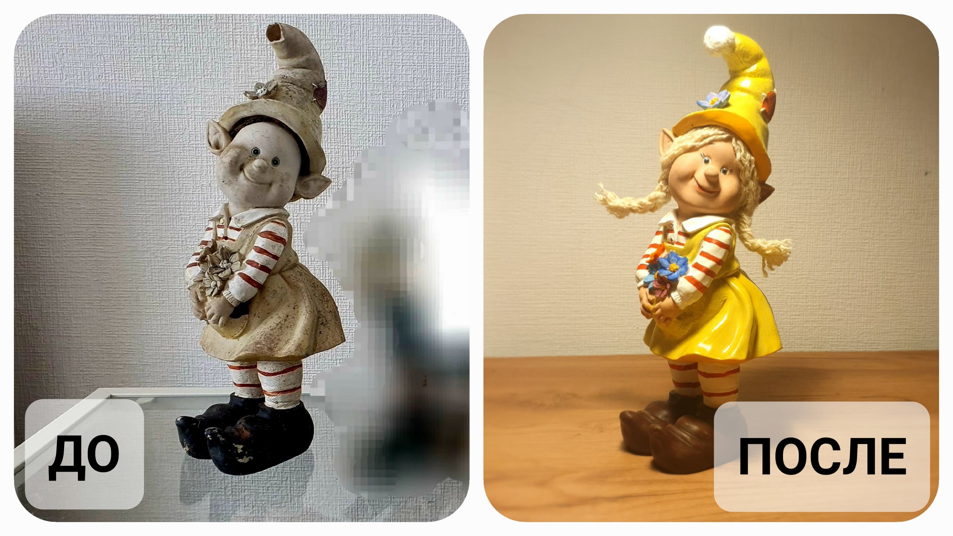 Садовая фигурка ДО и ПОСЛЕ смотреть онлайн