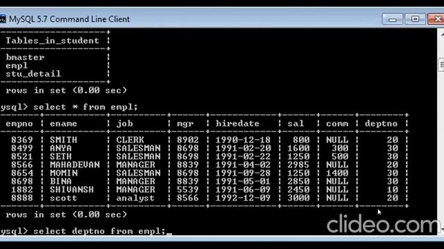 MYSQL- ORDER BY CLAUSE смотреть онлайн