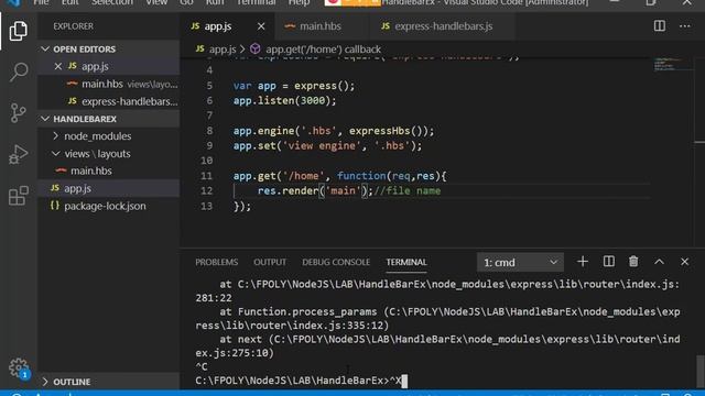 Handlebars teamplate Nodejs смотреть онлайн