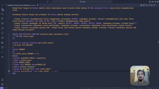 ORACLE DATABASE TUTORIAL #87 PL-SQL FUNCTION смотреть онлайн