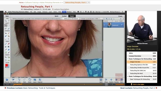"Retouching People" | Adobe Photoshop Elements 11 with Educator.com смотреть онлайн