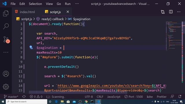 Build a Youtube Video Search in Javascript With Pagination Using Youtube Data API V3 Full Project смотреть онлайн