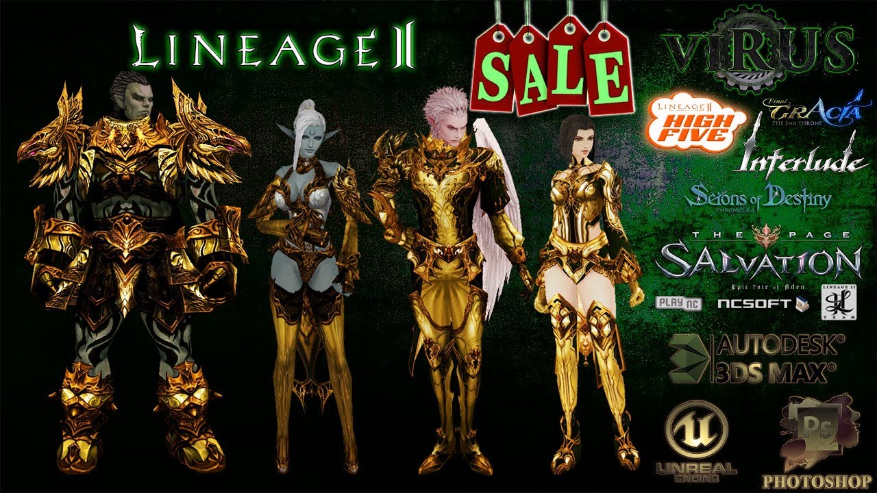 New Costumes. 090. LINEAGE II - FAFURION. Gold Color. Any Chronicles ◄√i®uS►