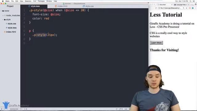 Conditionals & Mixin Guards | Less | Tutorial 6 смотреть онлайн