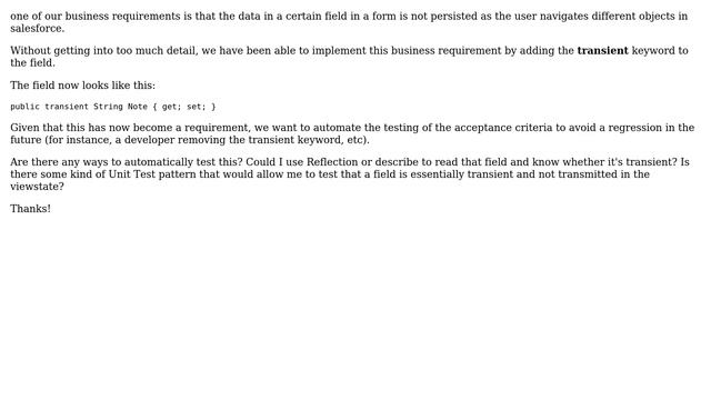 Salesforce: Automated testing for transient keyword смотреть онлайн