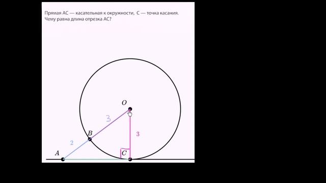 Задачи с касательными к окружности. Пример 3. | Окружность | Геометрия смотреть онлайн