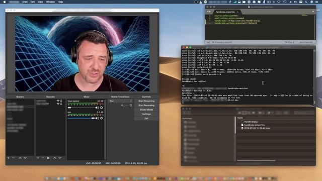 using handbrakecli and handbrake watcher with OBS смотреть онлайн