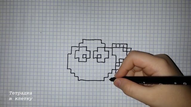 Рисунки по клеточкам # 47 Паук смотреть онлайн