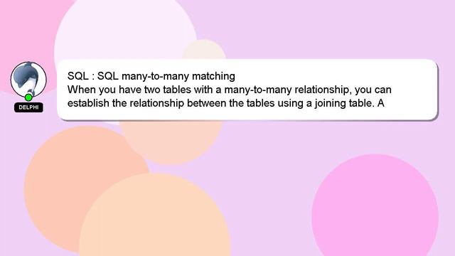 SQL : SQL many-to-many matching смотреть онлайн