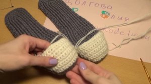 Вязание крючком. Домашние тапочки - шлепанцы ЧАСТЬ 2  \\  Crochet. Slippers - slippers