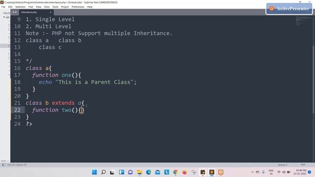 Inheritance in PHP || Explanation in Hindi || PHP OOPs Programming || PHP Interview Question. смотреть онлайн