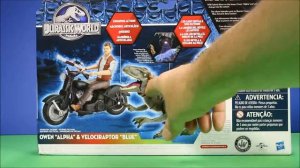 NEW JURASSIC WORLD Owen, Alpha & Velociraptor Blue VS INDOMINUS REX Parody  Unboxing - WD Toys