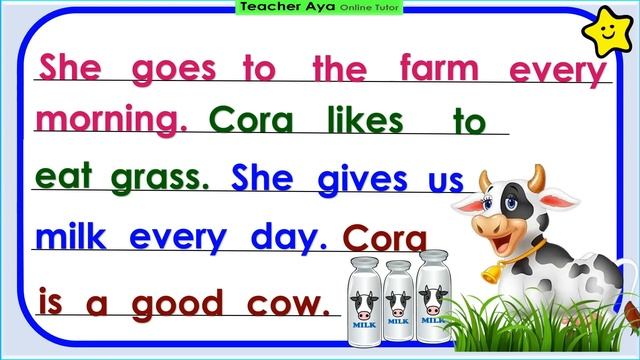 Practice reading || Reading lesson || Reading tutorial || Cora the Cow смотреть онлайн