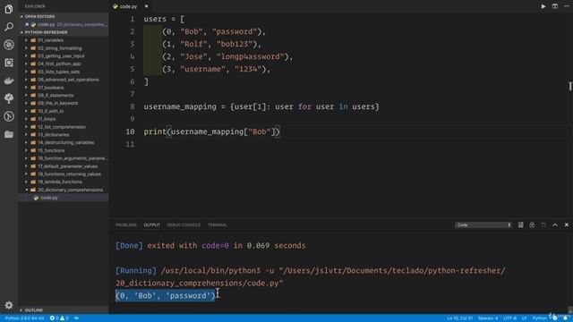 02 - A Full Python Refresher - 022 Dictionary comprehensions смотреть онлайн