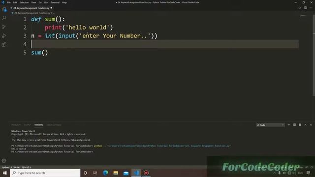 Keyword Argument Function In Python | Python Tutorial For Beginners In Hindi #24 смотреть онлайн