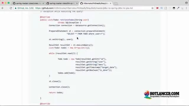 026 Step 07 A Quick Review JDBC vs Spring JDBC смотреть онлайн