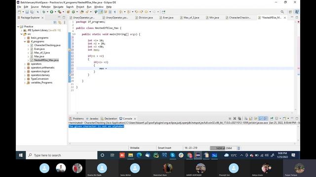 JAVA 06: program : check character is alphabet | Nested If -else : Max value | Switch: Calculator смотреть онлайн