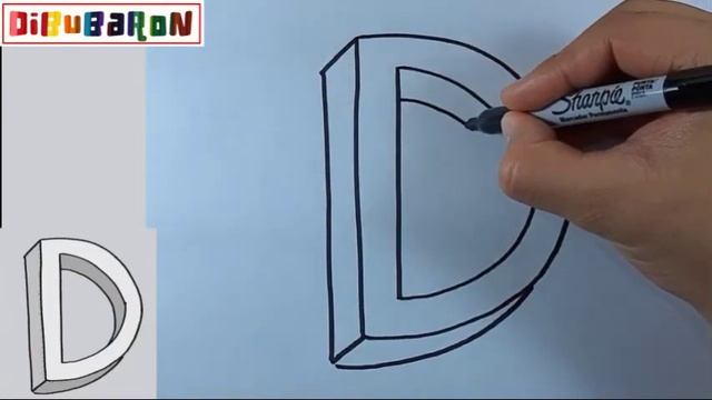 Como dibujar la LETRA D en 3D смотреть онлайн
